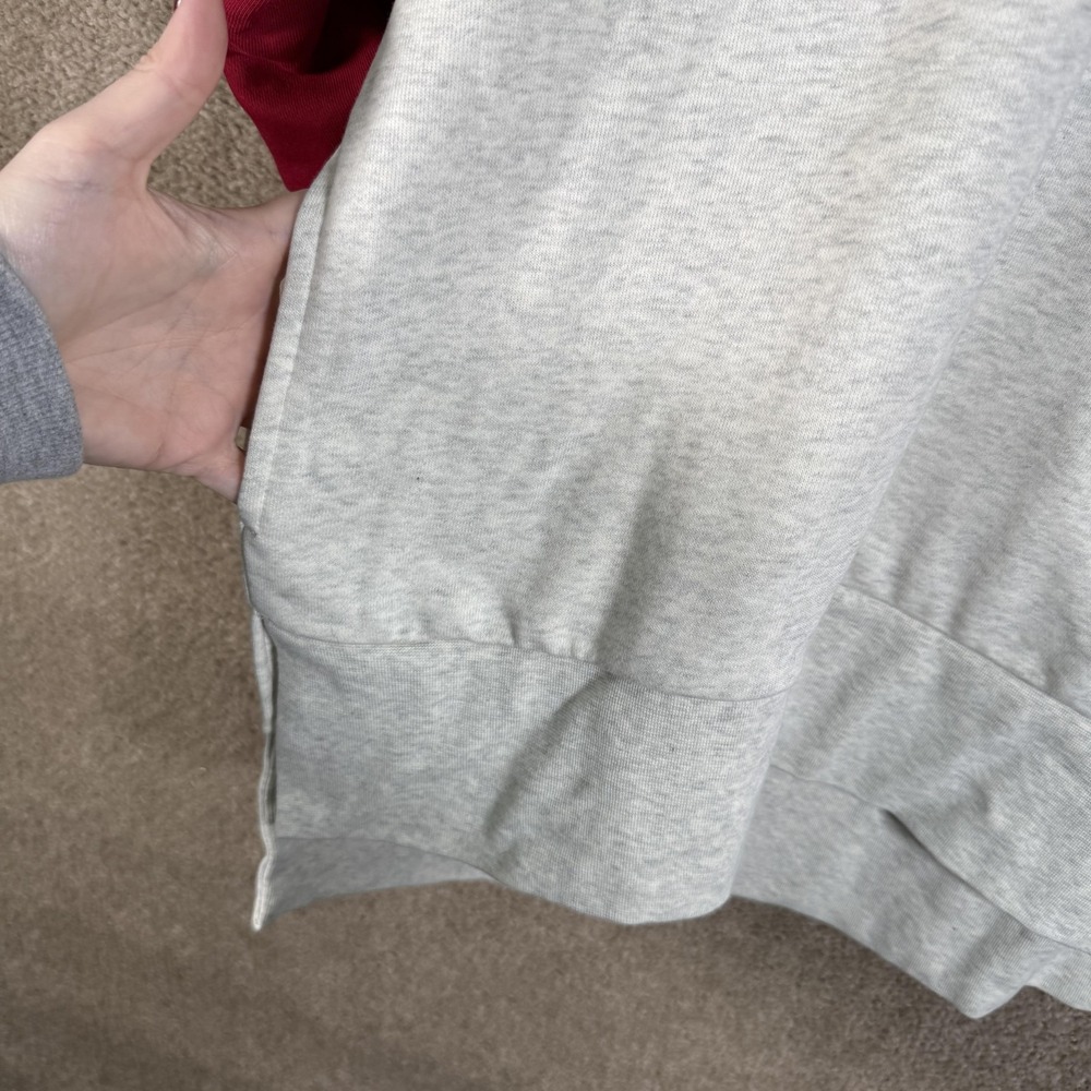 Nike Dri Fit Sweatshirt Womens Medium Gray Red Quarter Zip Just Do It Pullover - Picture 9 of 13